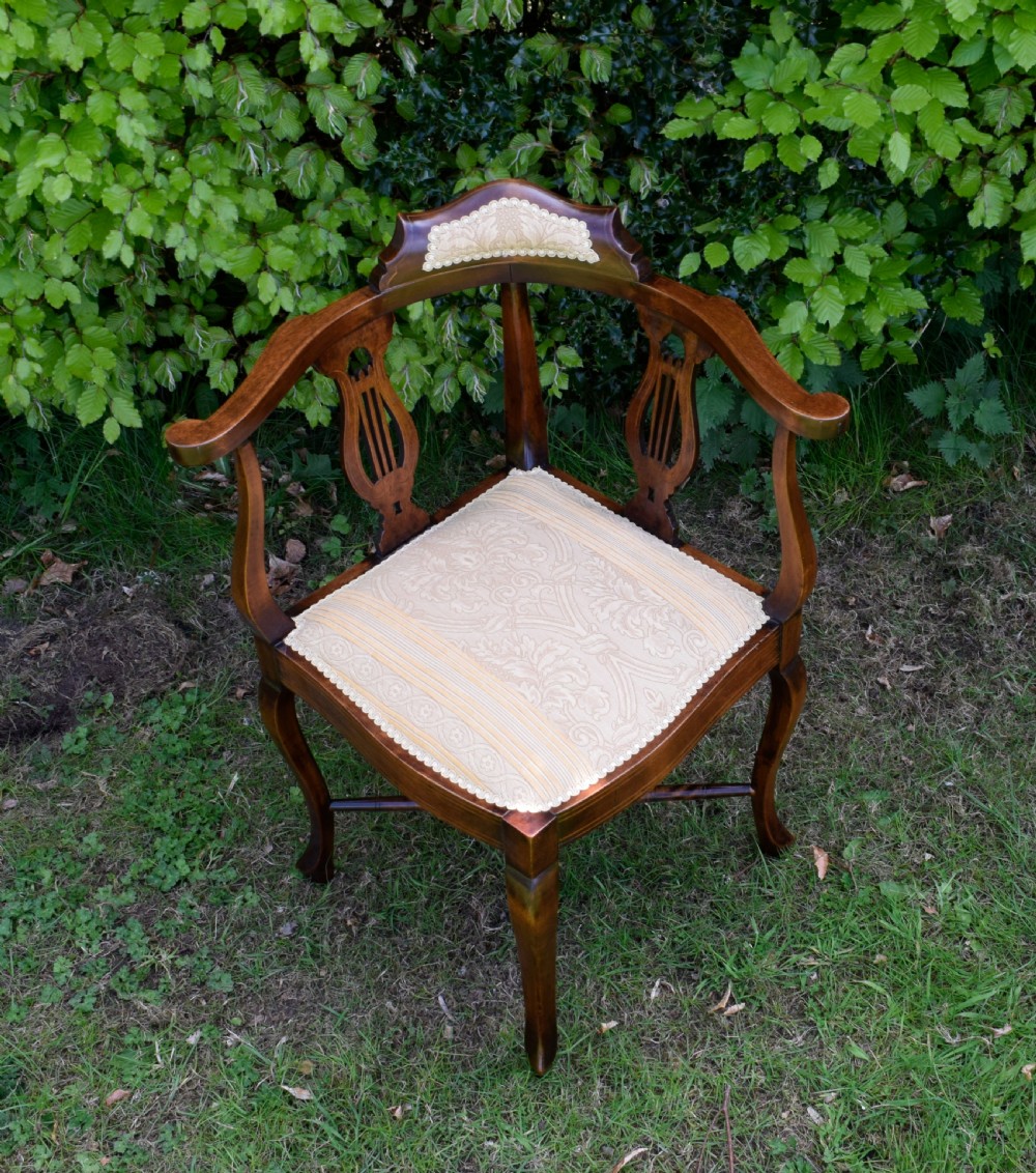 Victorian Inlaid Corner Chair