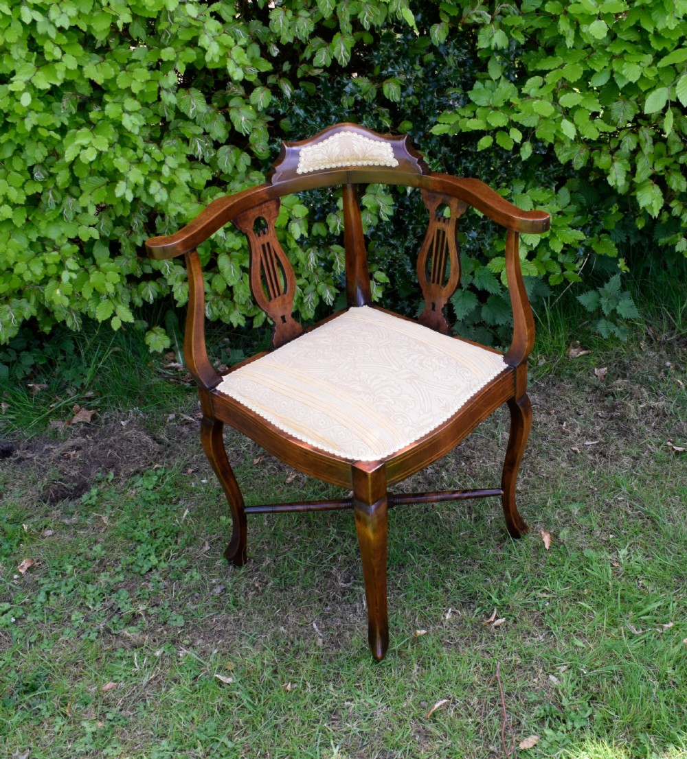 Victorian Inlaid Corner Chair View V