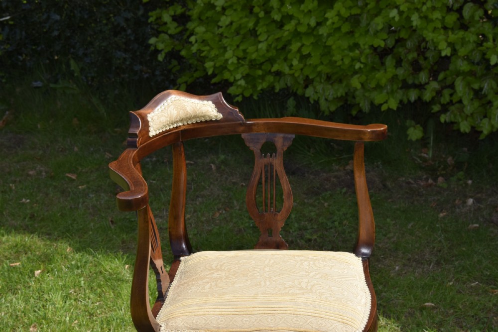 Victorian Inlaid Corner Chair View X