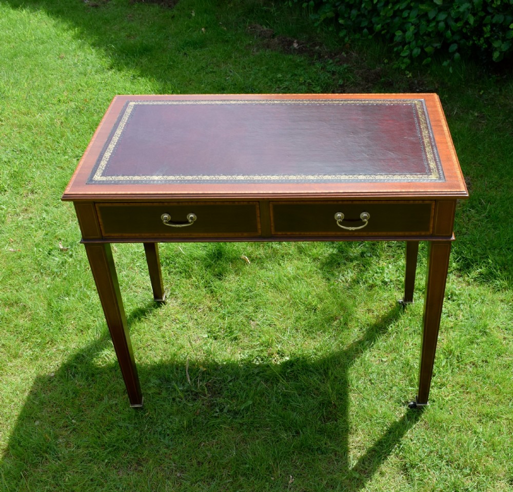 Edwardian Mahogany Inlaid Desk