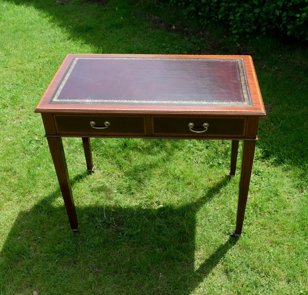 Edwardian Mahogany Inlaid Desk View II