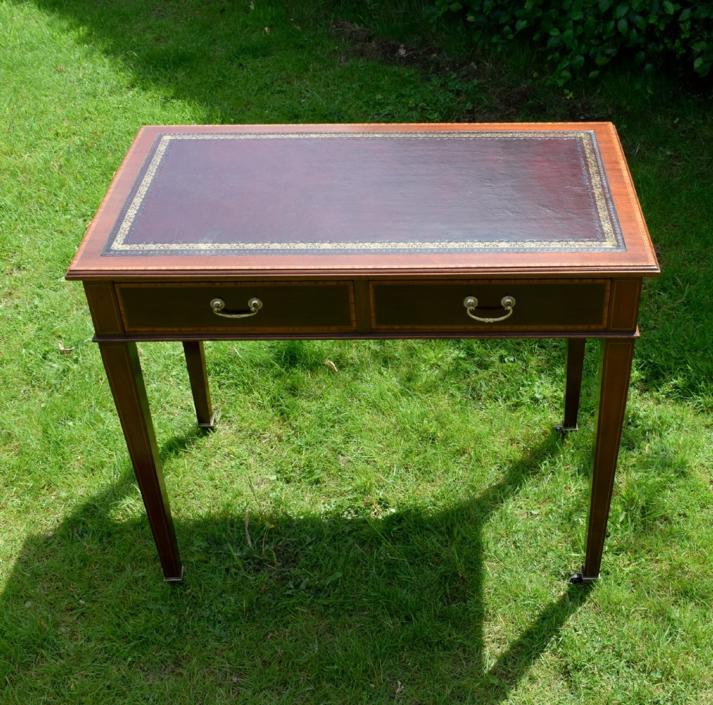 Edwardian Mahogany Inlaid Desk View III