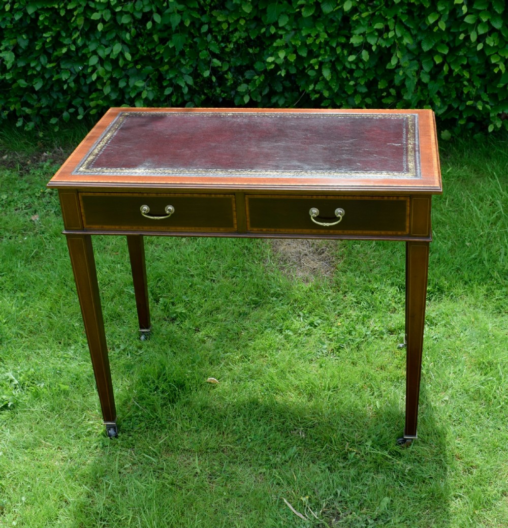 Edwardian Mahogany Inlaid Desk View V