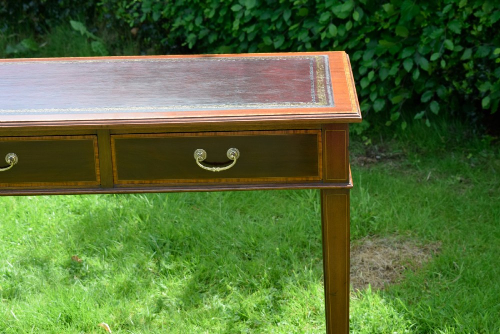Edwardian Mahogany Inlaid Desk View IX