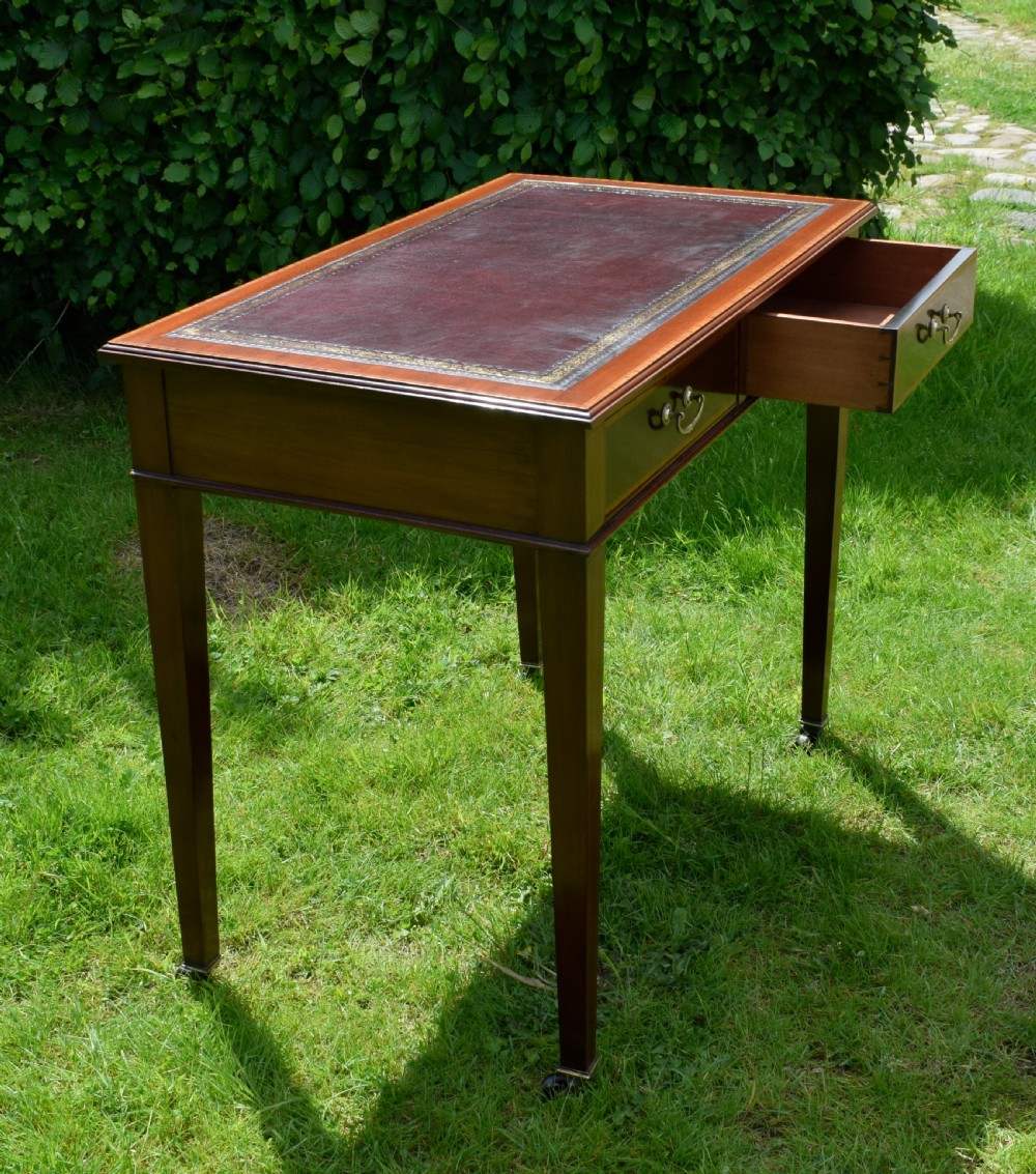 Edwardian Mahogany Inlaid Desk View XII