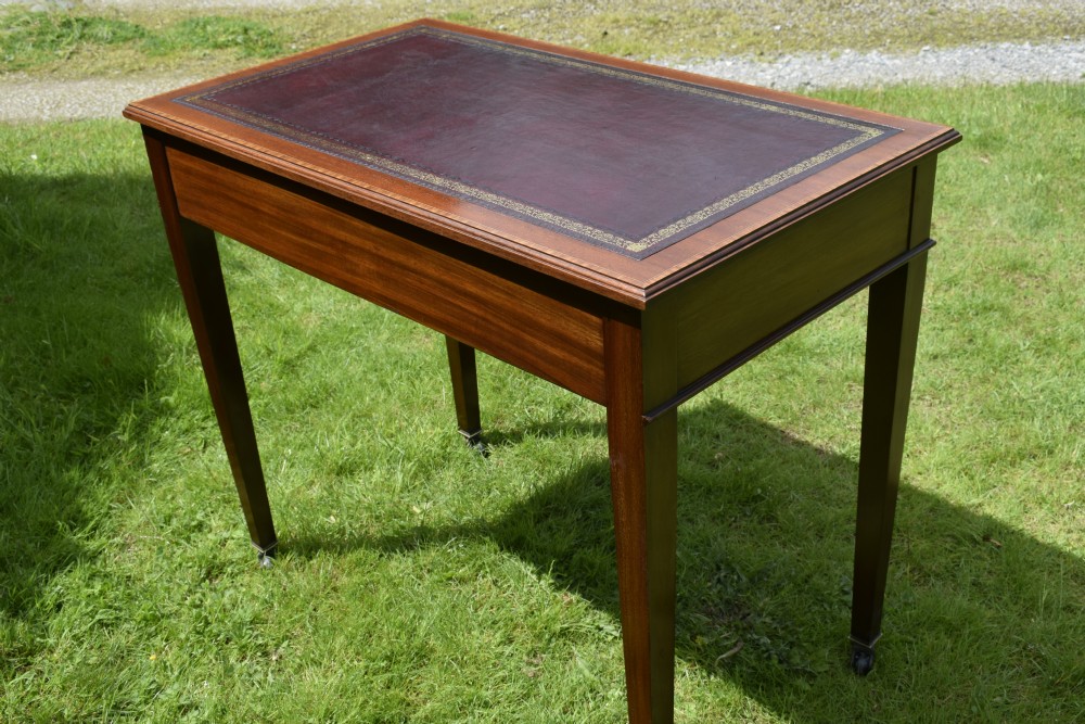Edwardian Mahogany Inlaid Desk View XIII