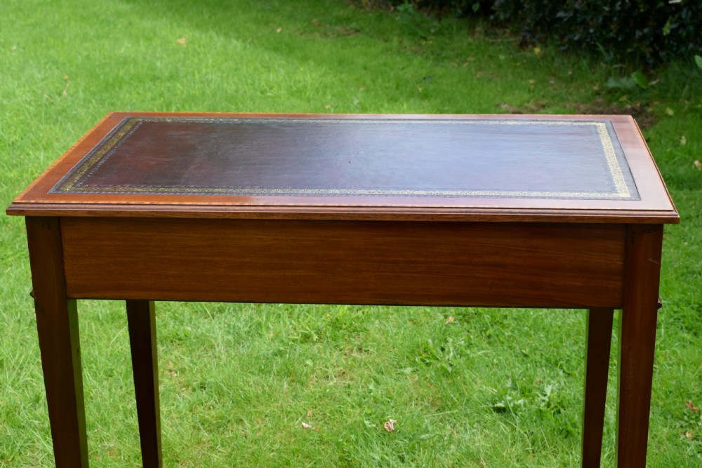 Edwardian Mahogany Inlaid Desk View XV