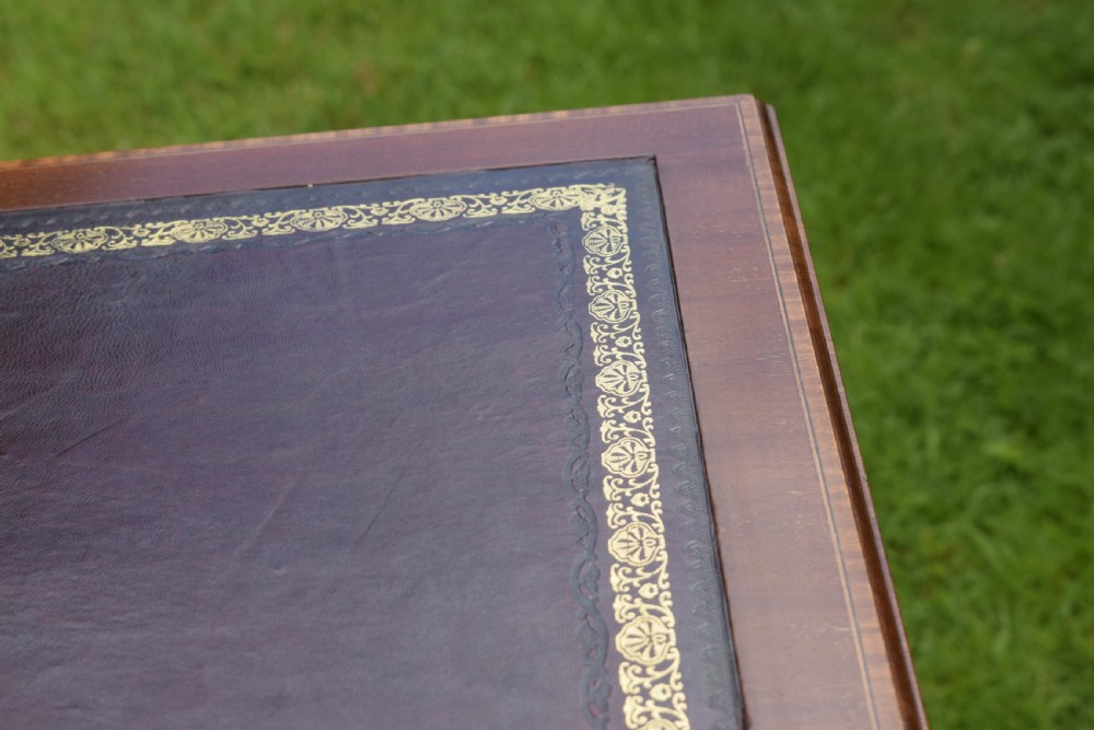 Edwardian Mahogany Inlaid Desk View XVII