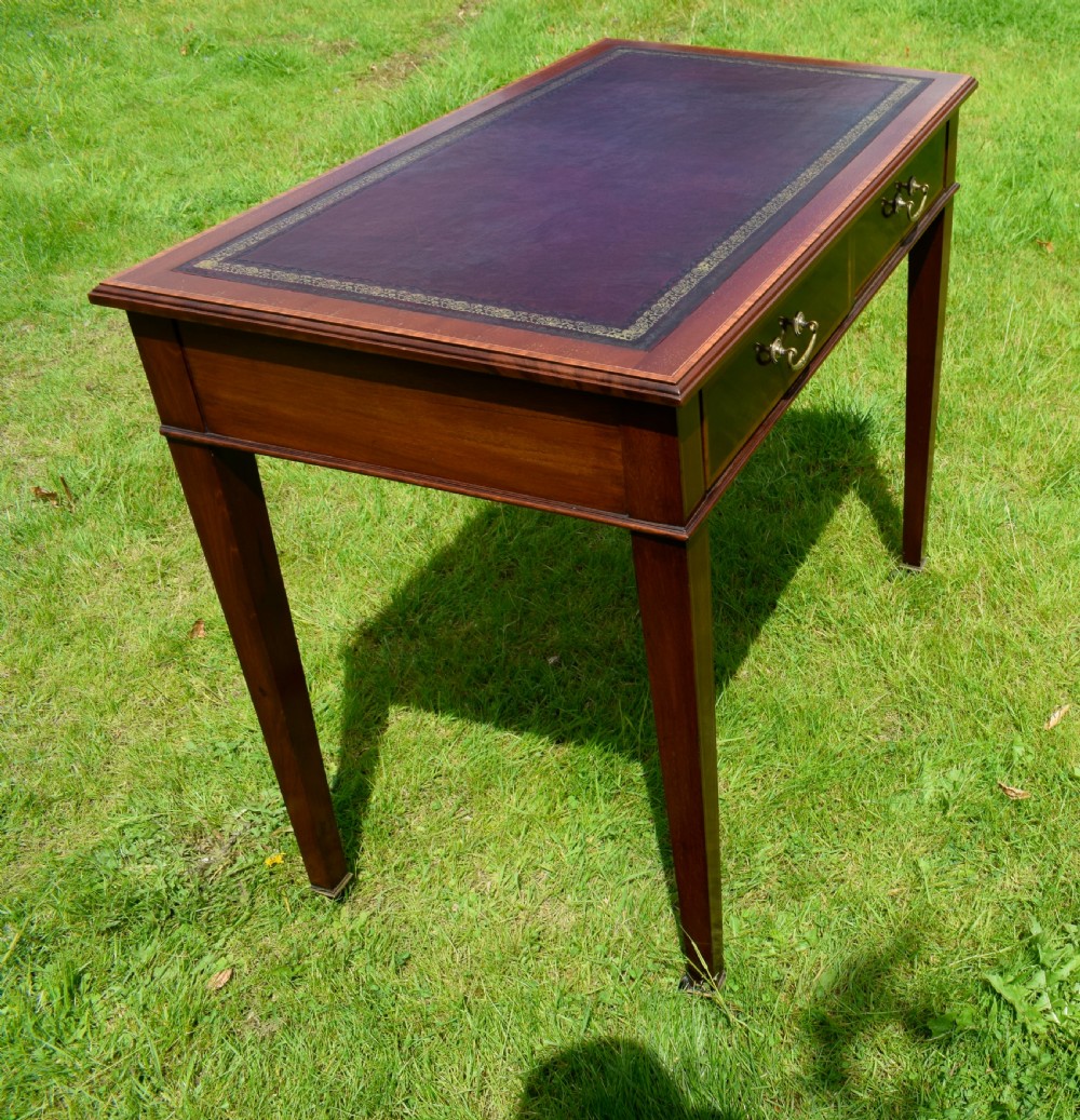 Edwardian Mahogany Inlaid Desk View XVIII