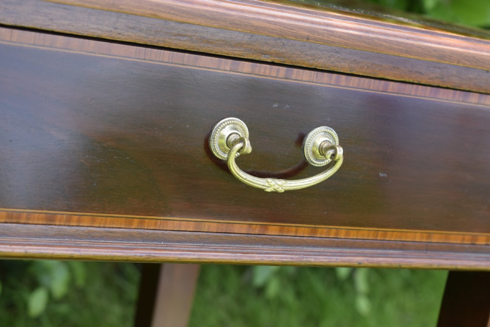 Edwardian Mahogany Inlaid Desk View XXI