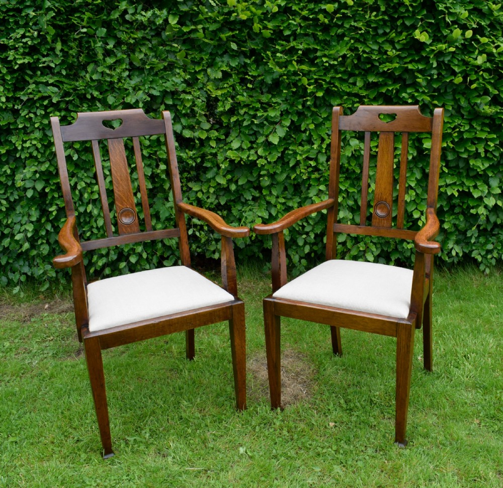 Pair Arts & Crafts Armchairs View II