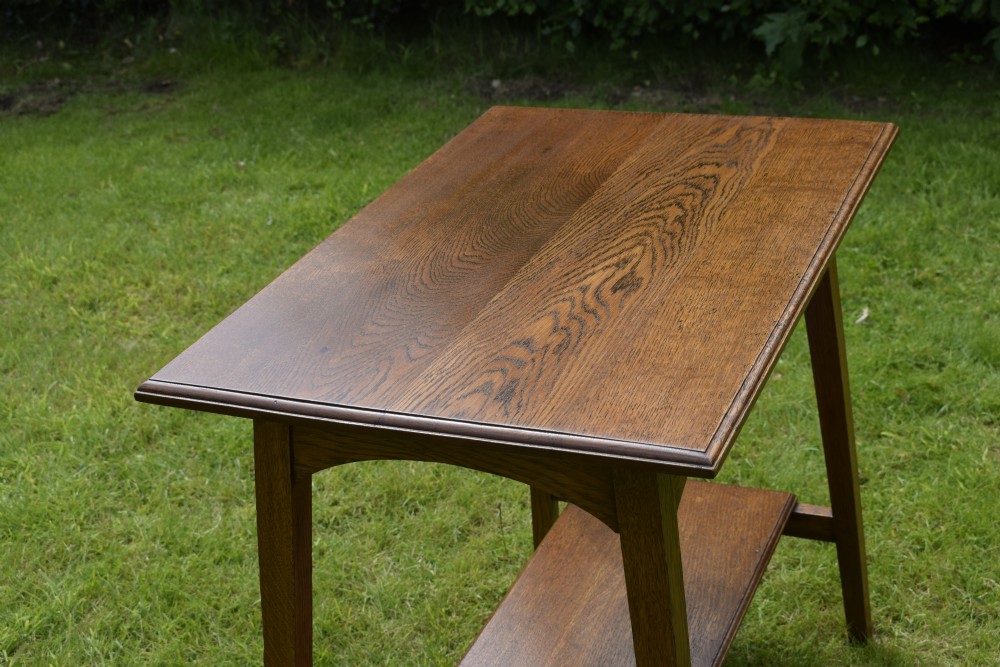 Arts & Crafts Oak Side Table View IV