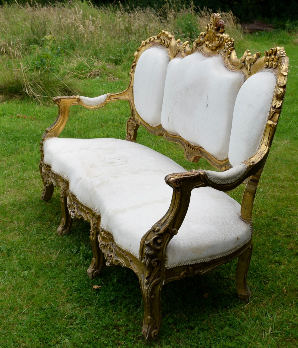 19th Century Gilded French Couch View V