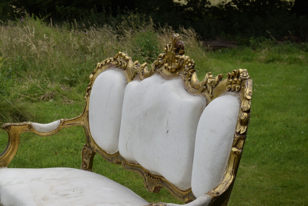 19th Century Gilded French Couch View VII