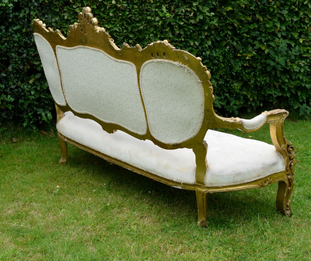 19th Century Gilded French Couch View XI
