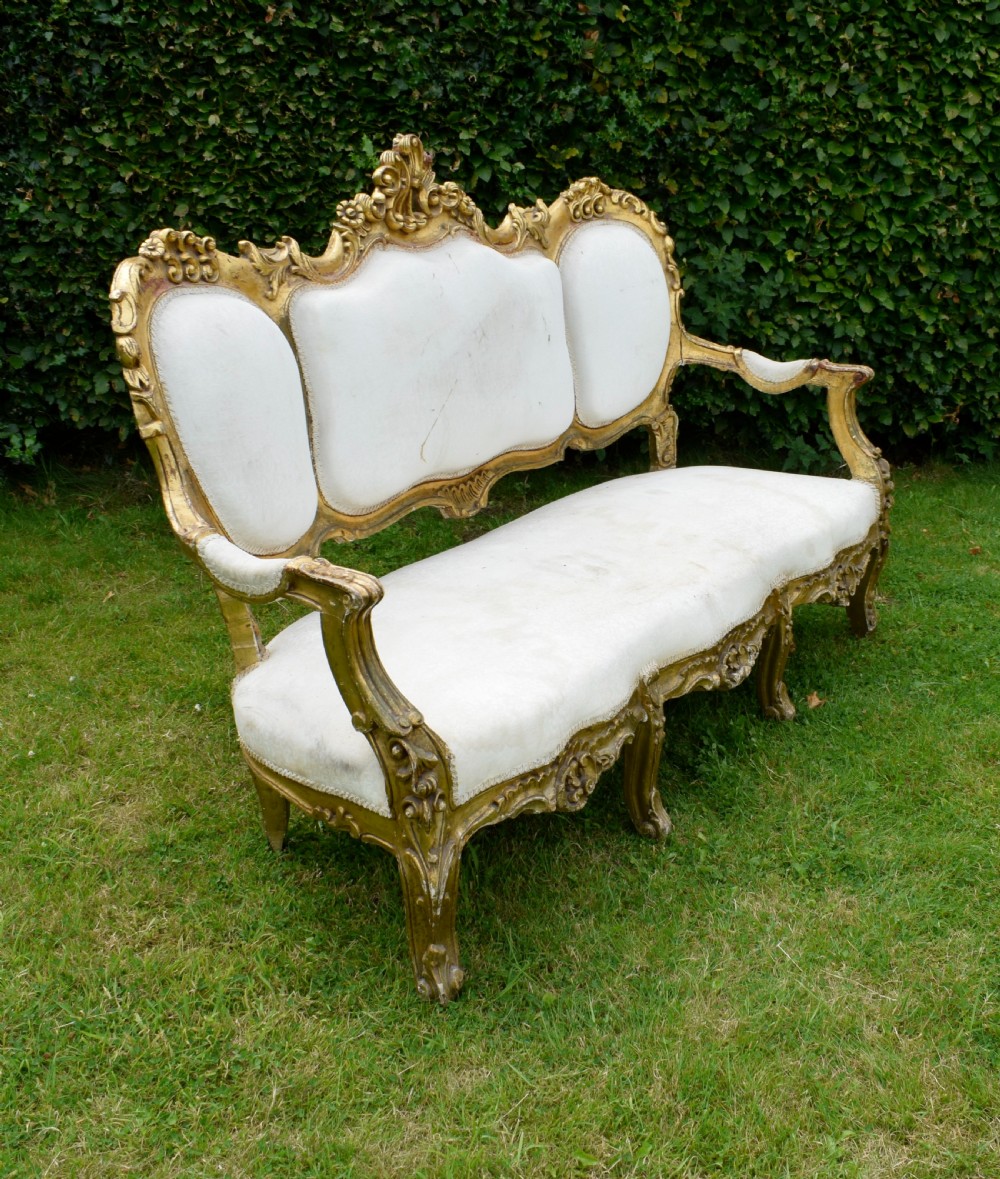 19th Century Gilded French Couch View XII