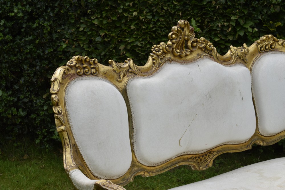 19th Century Gilded French Couch View XIII