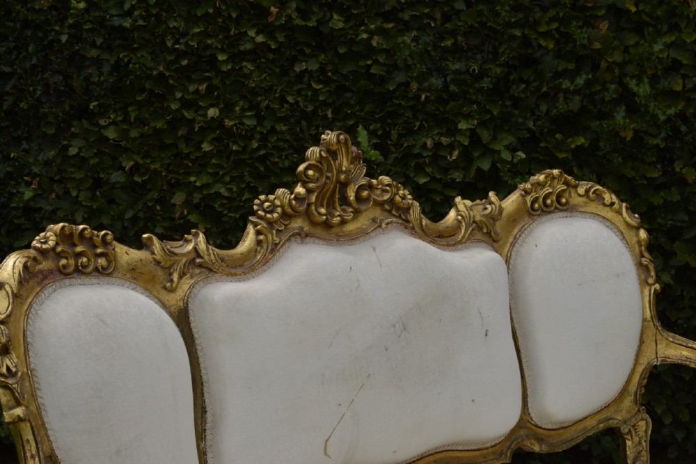19th Century Gilded French Couch View XIV