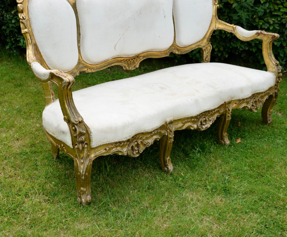 19th Century Gilded French Couch View XV