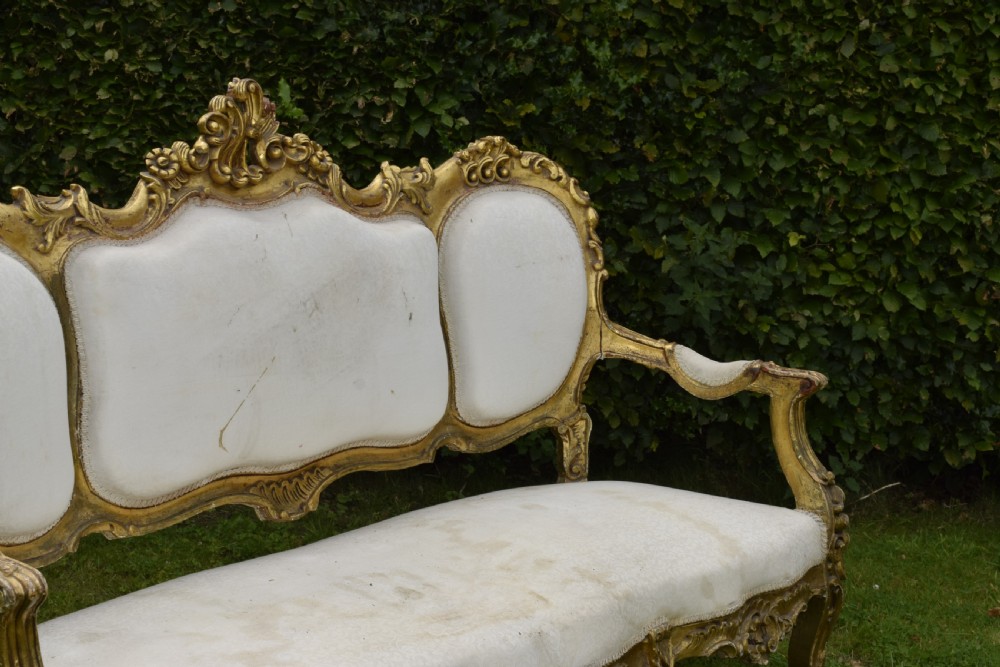 19th Century Gilded French Couch View XVI