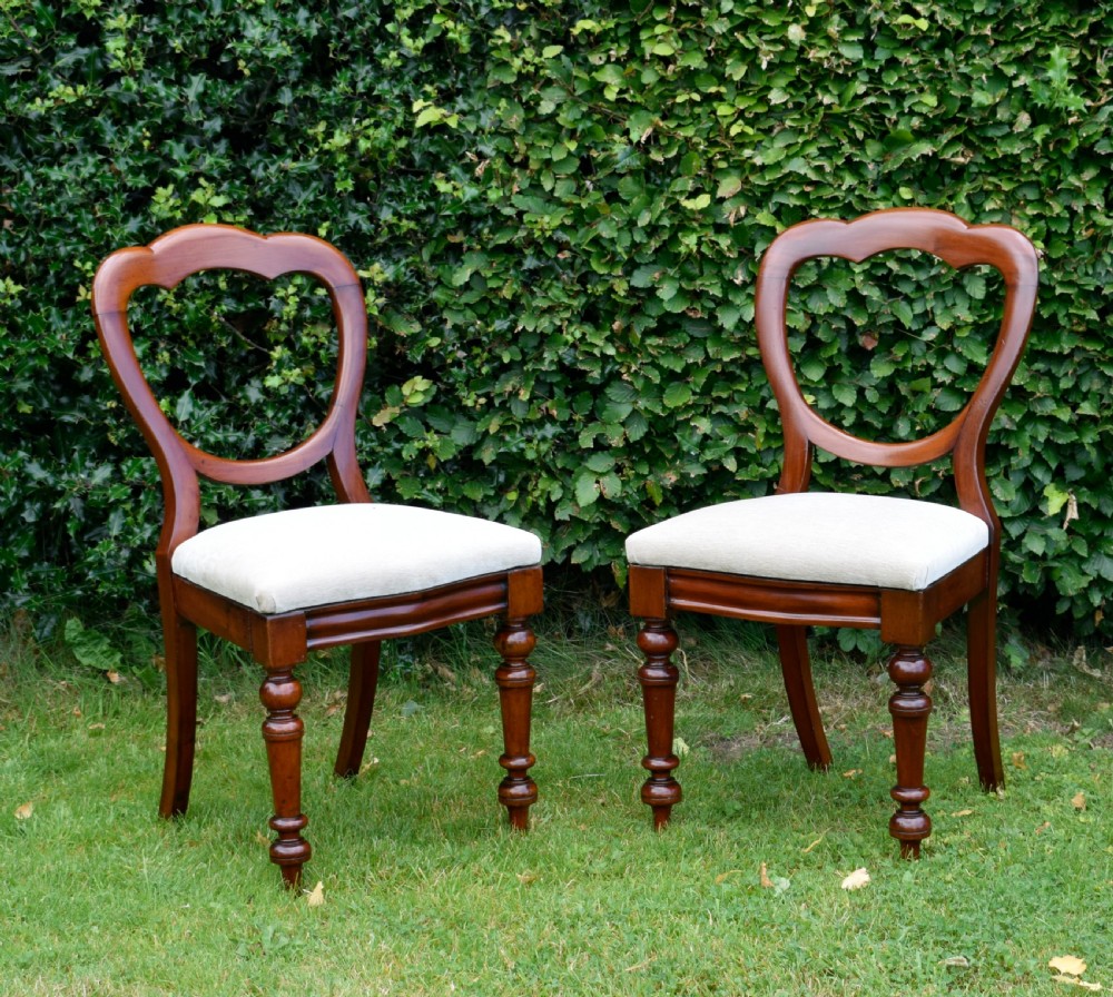 Pair of Victorian Crown Back Chairs