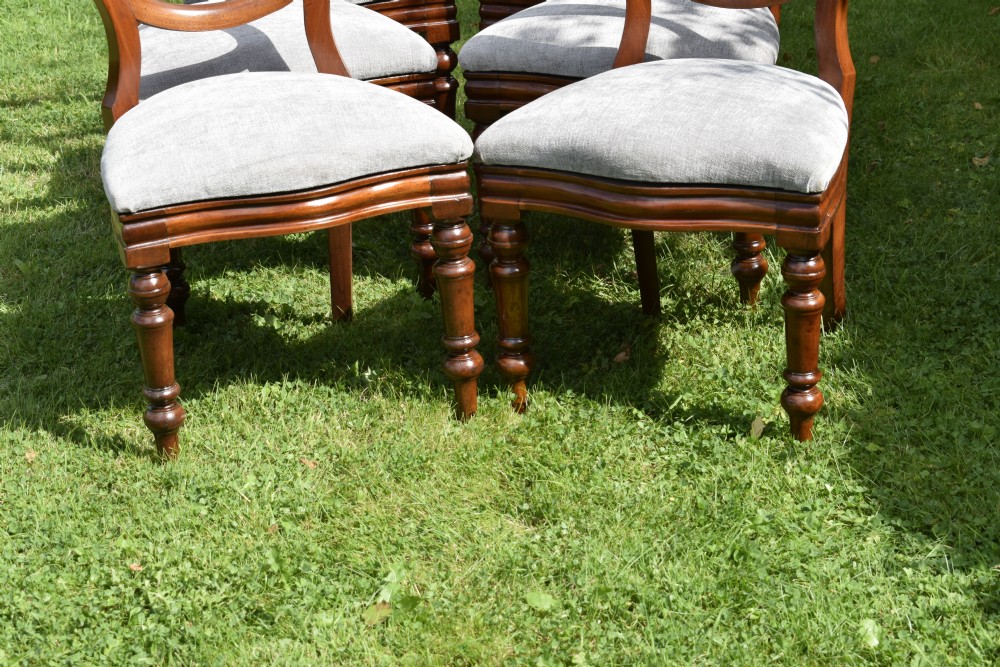 6 Victorian Balloon Back Dining Chairs View VII