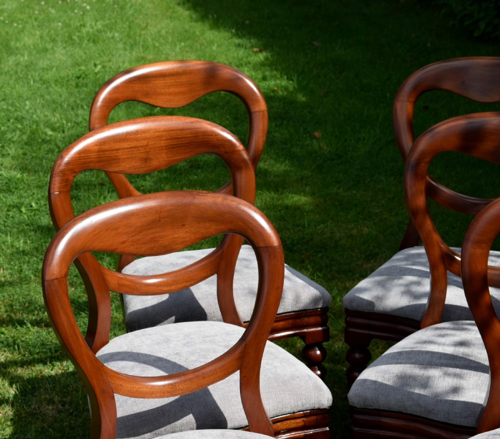 6 Victorian Balloon Back Dining Chairs View XI
