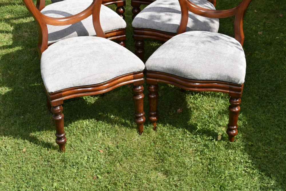 6 Victorian Balloon Back Dining Chairs View XII