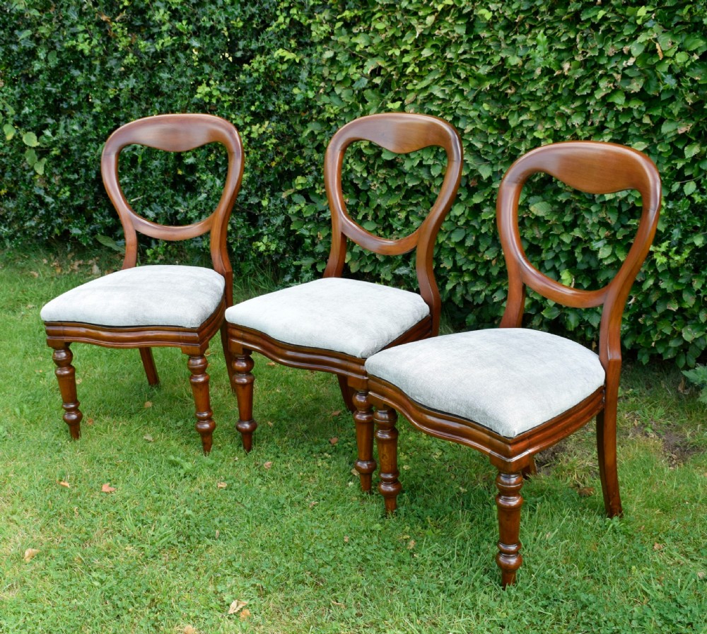 6 Victorian Balloon Back Dining Chairs View XIII