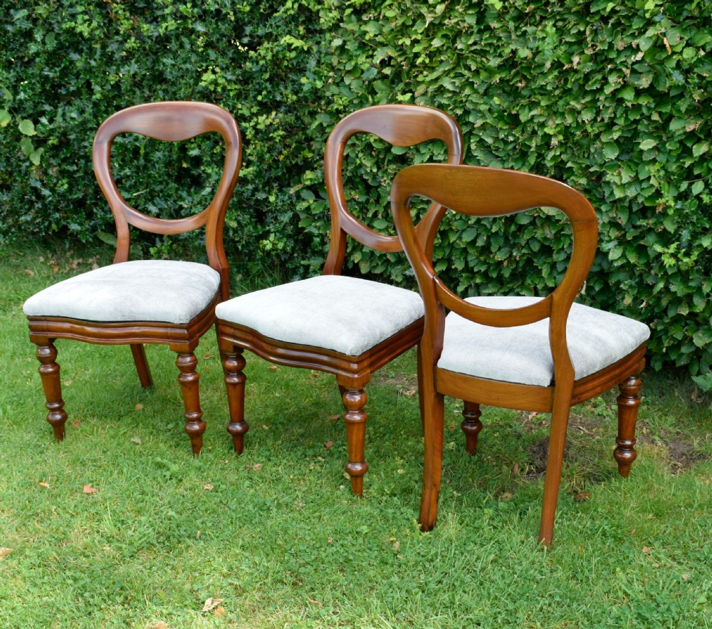 6 Victorian Balloon Back Dining Chairs View XIV