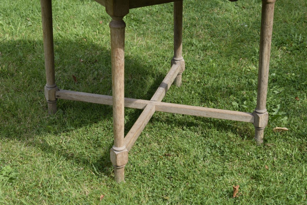 Early 20th Century Bleached Oak Dining Table View XI