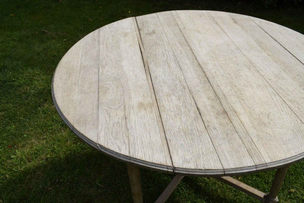 Early 20th Century Bleached Oak Dining Table View XII