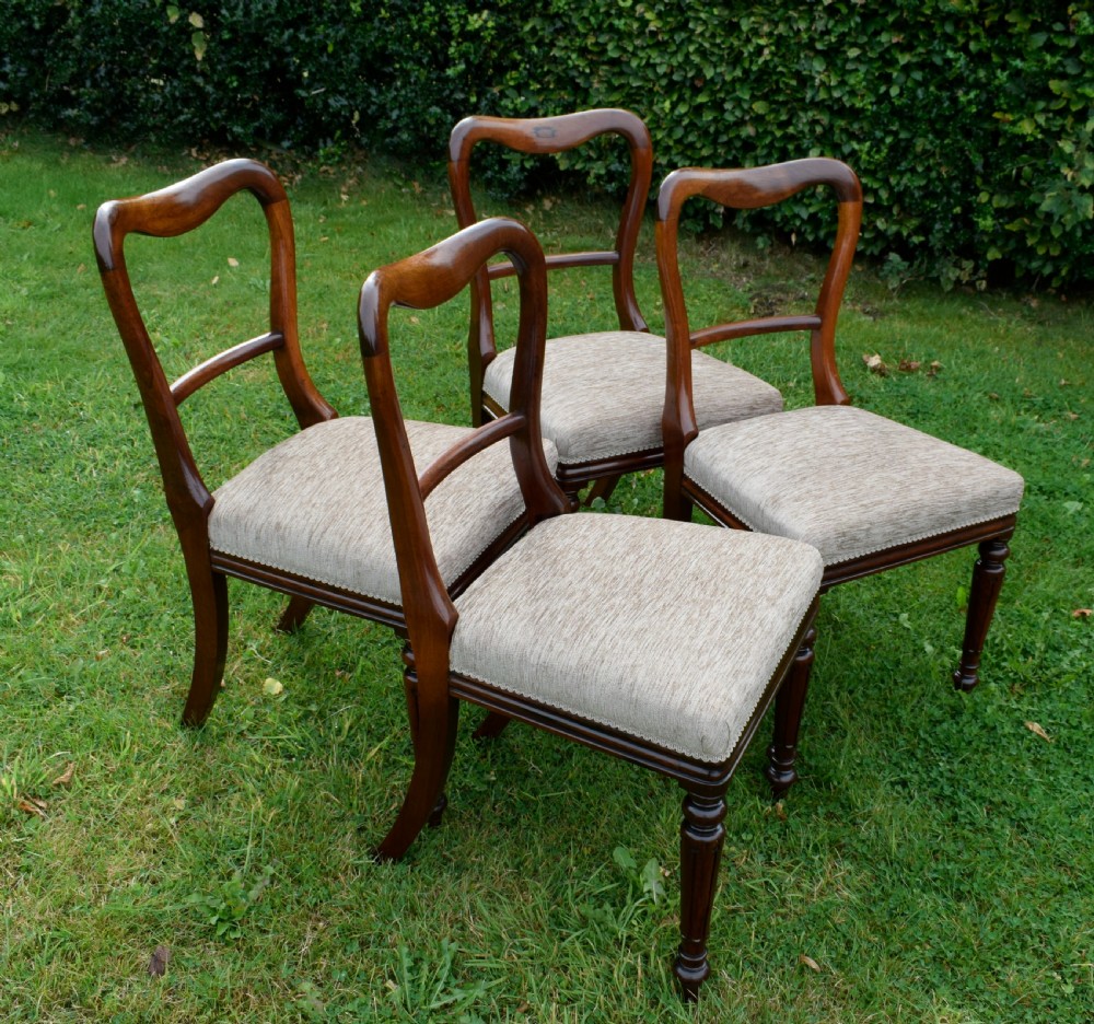 Set Of 4 Regency Rosewood Dining Chairs View III