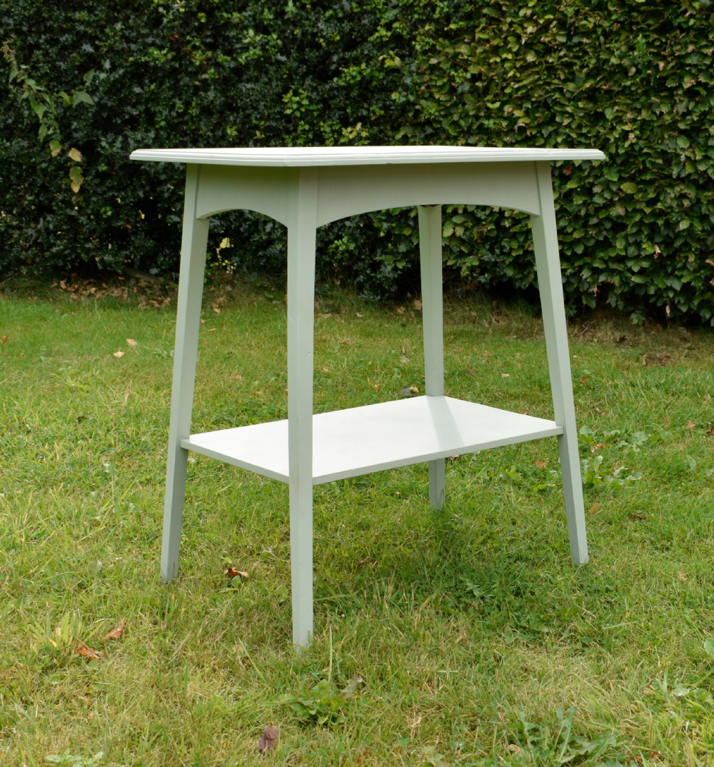 Oak Arts & Crafts Side Table Painted View II