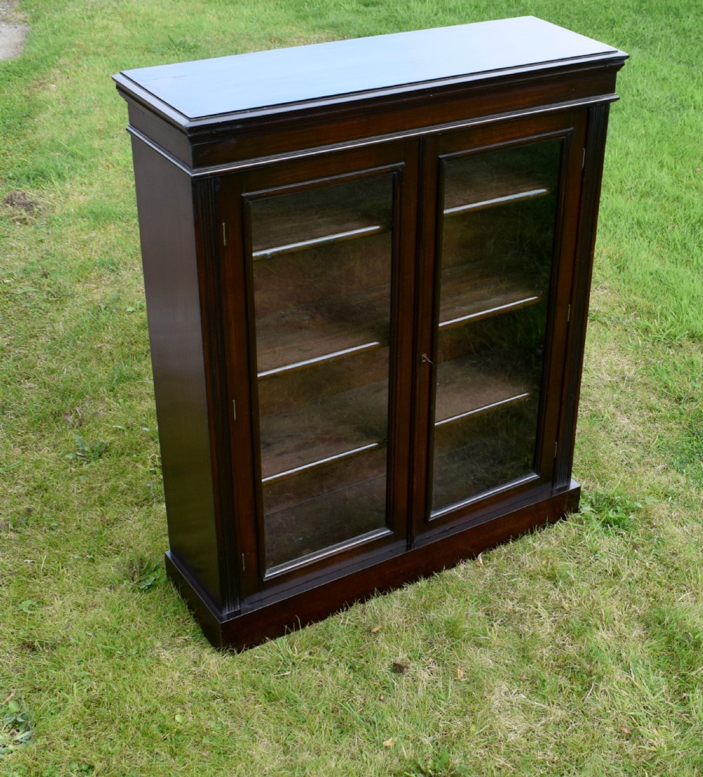 Edwardian Oak Glazed Bookcase View II