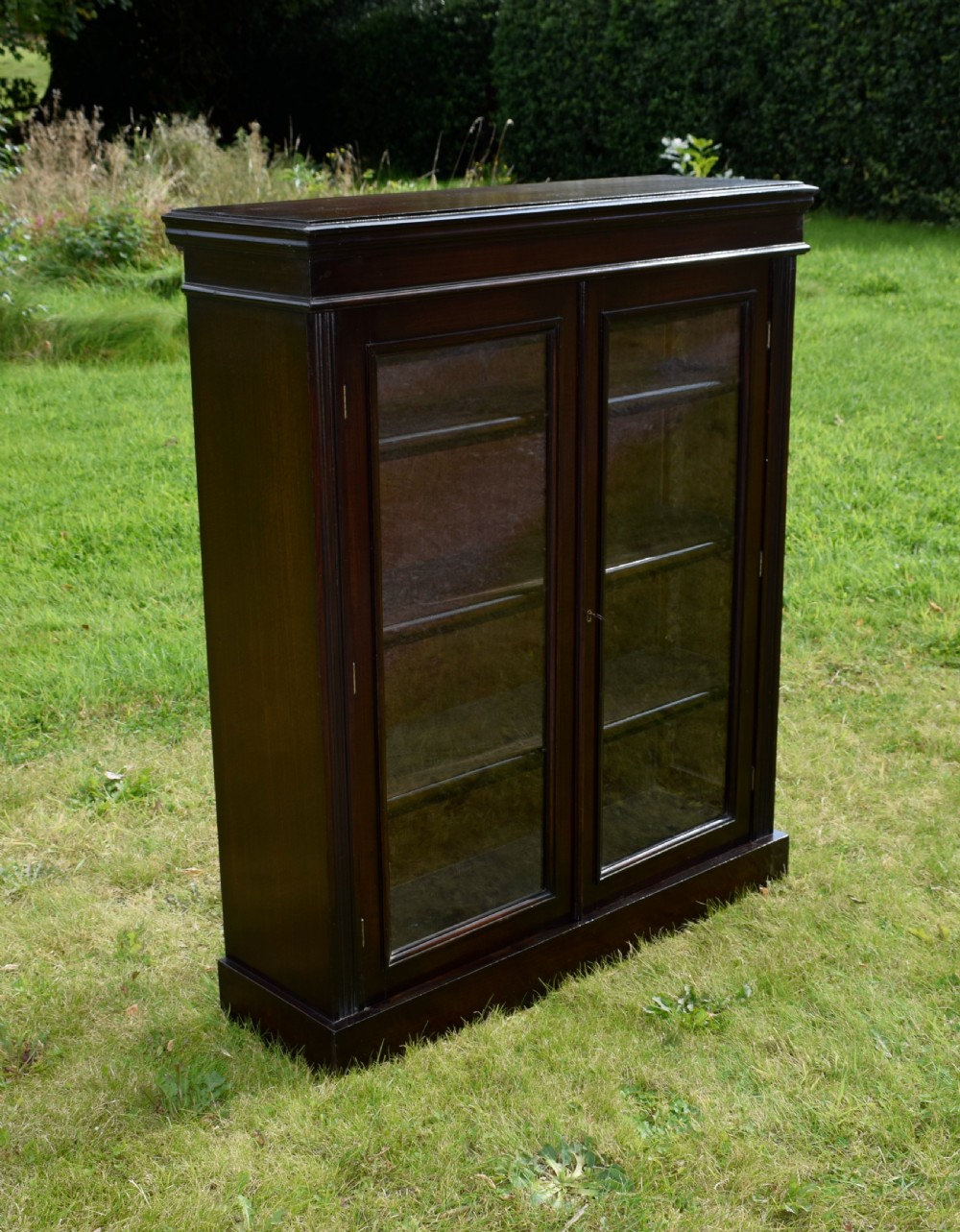 Edwardian Oak Glazed Bookcase View VII