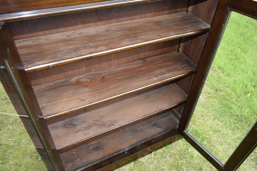 Edwardian Oak Glazed Bookcase View XII