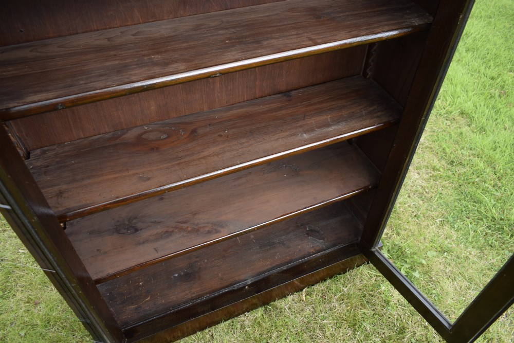 Edwardian Oak Glazed Bookcase View XIII