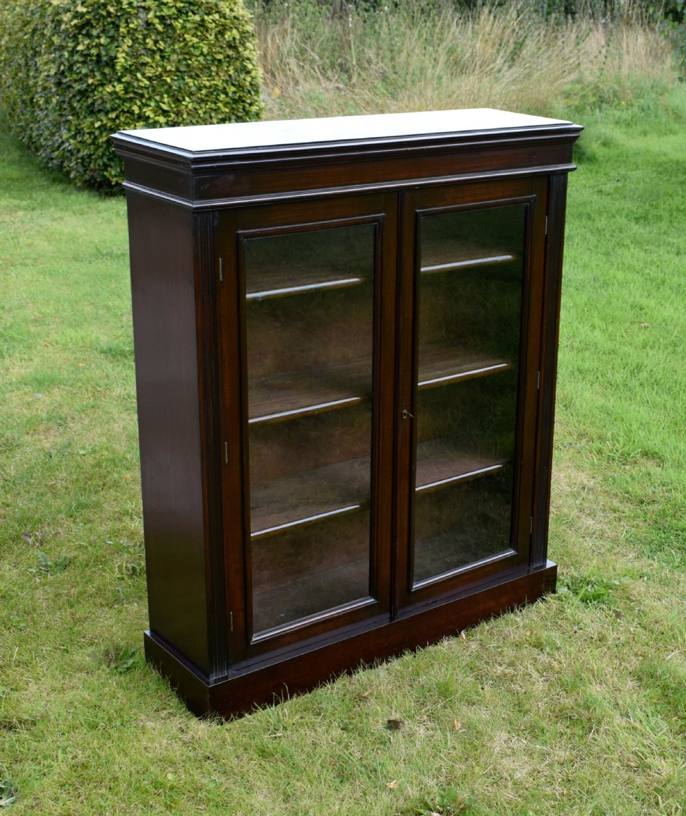 Edwardian Oak Glazed Bookcase View XV