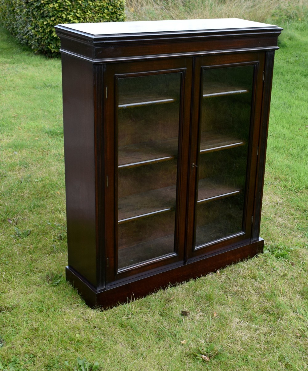 Edwardian Oak Glazed Bookcase View XVI