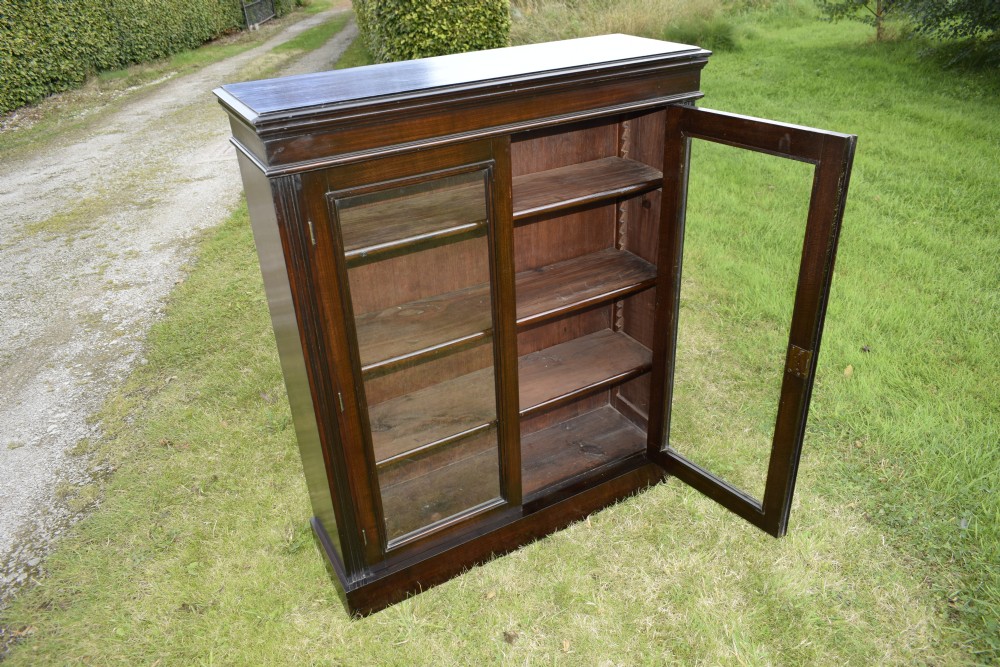 Edwardian Oak Glazed Bookcase View XIX