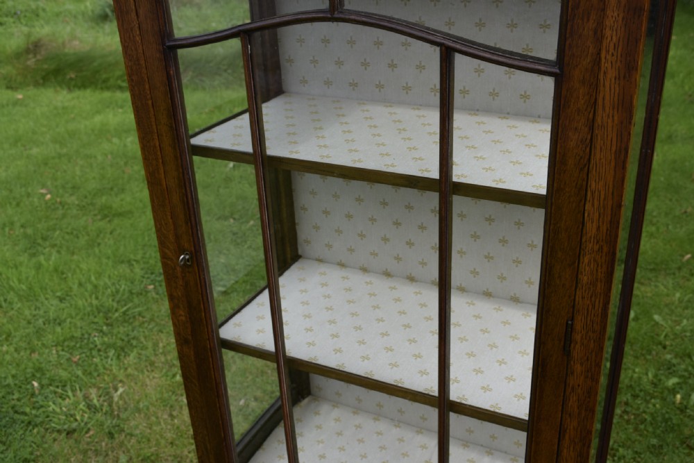 Early 20th Century Oak Display Cabinet View XIV