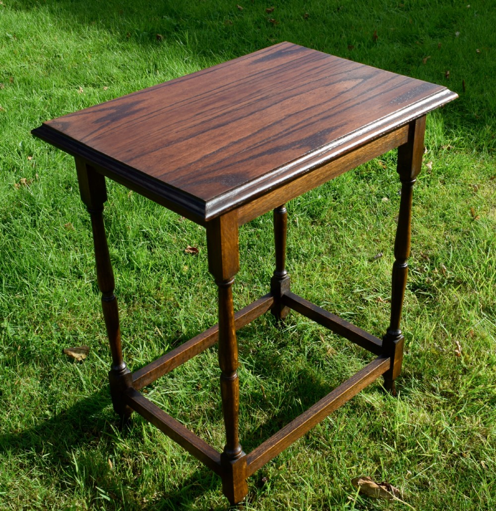 Early 20th Century Oak Lamp Table View II