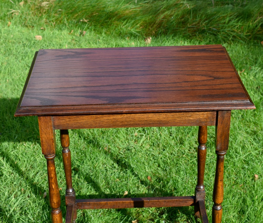 Early 20th Century Oak Lamp Table View V
