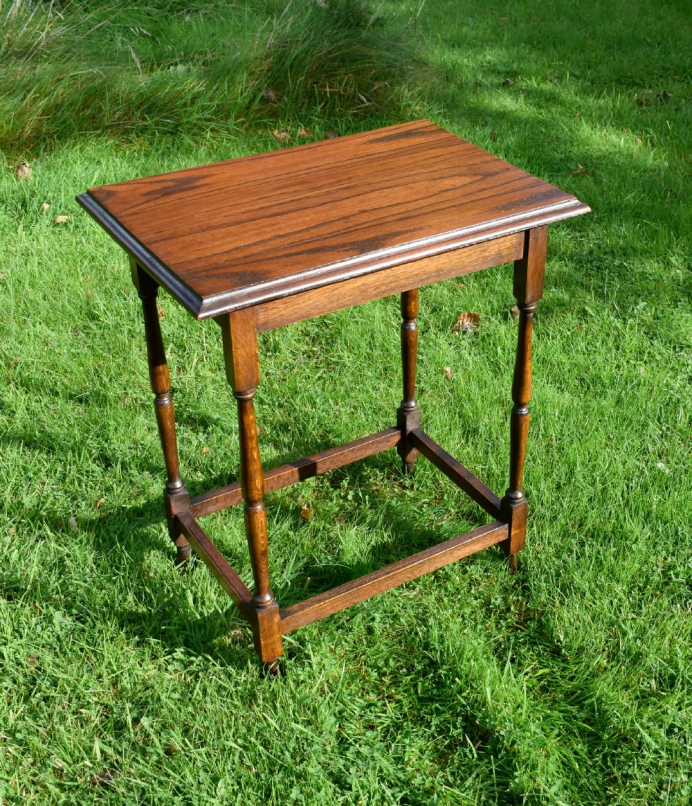 Early 20th Century Oak Lamp Table View IX