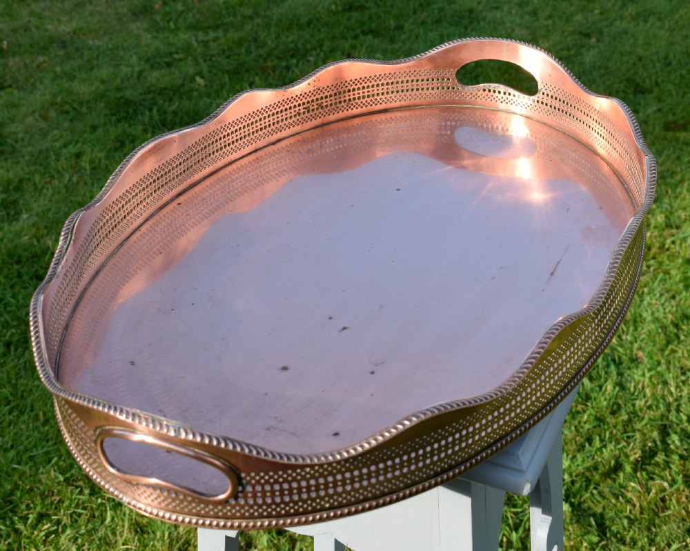 Early 20th Century Copper Oval Tray View X