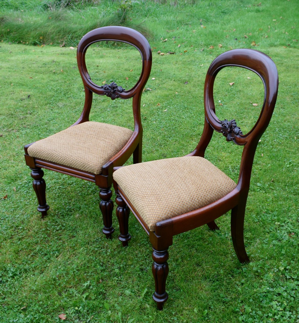 Pair of Quality Mahogany Victorian Chairs View IX