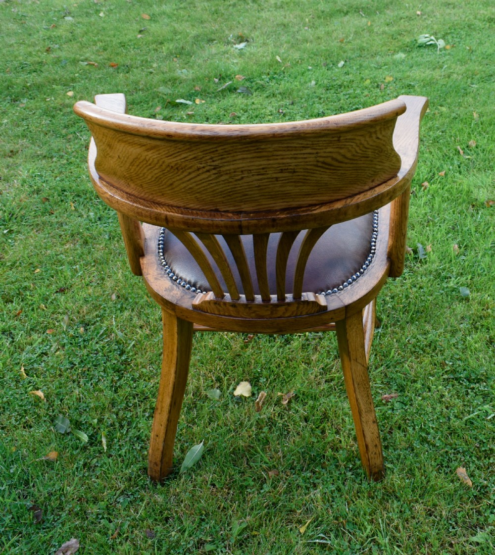 Late Victorian Oak Desk Chair / Office Armchair View XIV