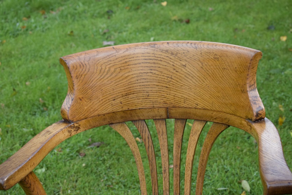 Late Victorian Oak Desk Chair / Office Armchair View XVI