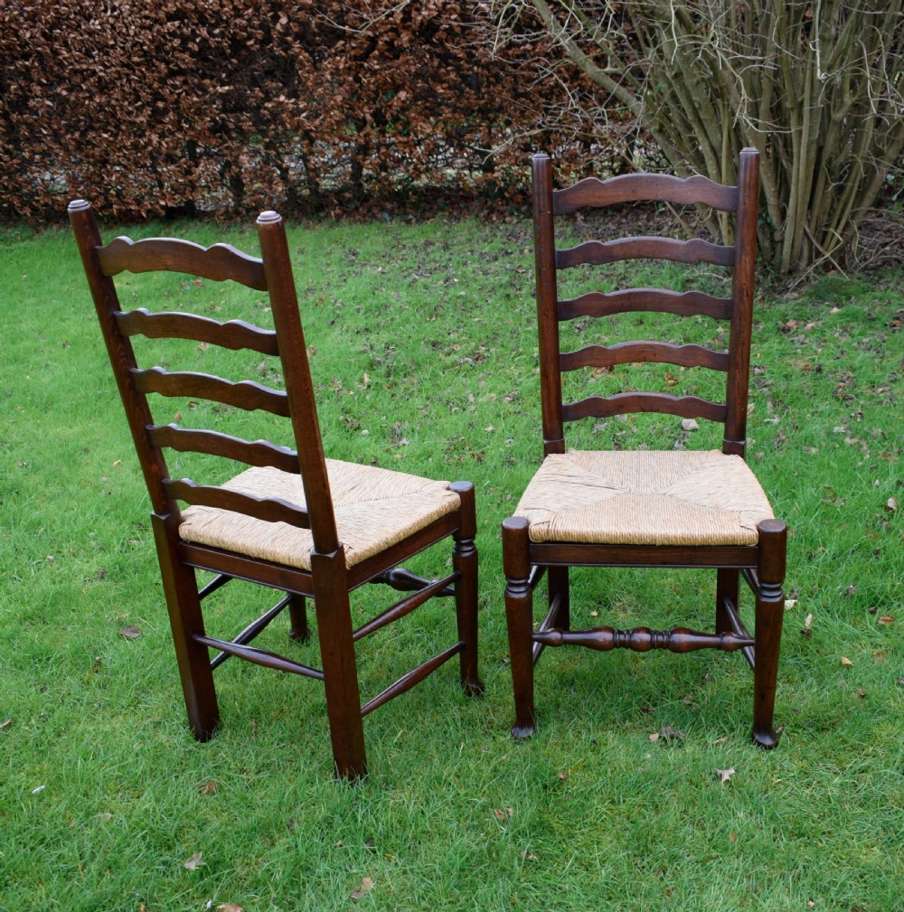 Set of 6 Oak Ladderback Dining / Kitchen Chairs View IX